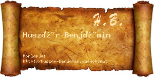 Huszár Benjámin névjegykártya